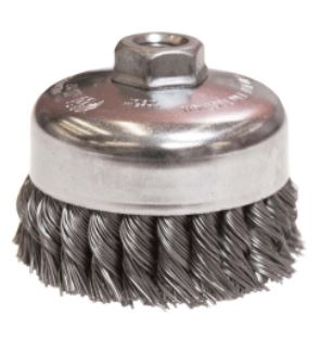 BRUSH CUP KNOTTED WIRE STEEL 4 X .023 X 5/8